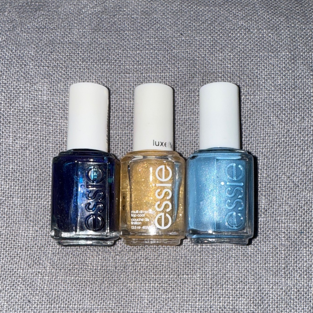 Essie Nail Polish Set - Blue, Gold, Light Blue